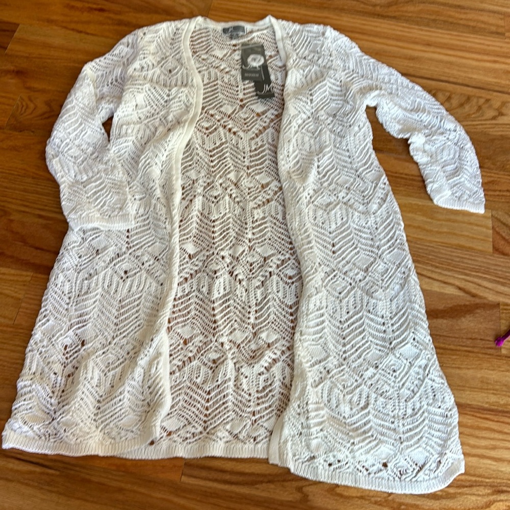 NWT JM Collection crochet top/swim cover up as small